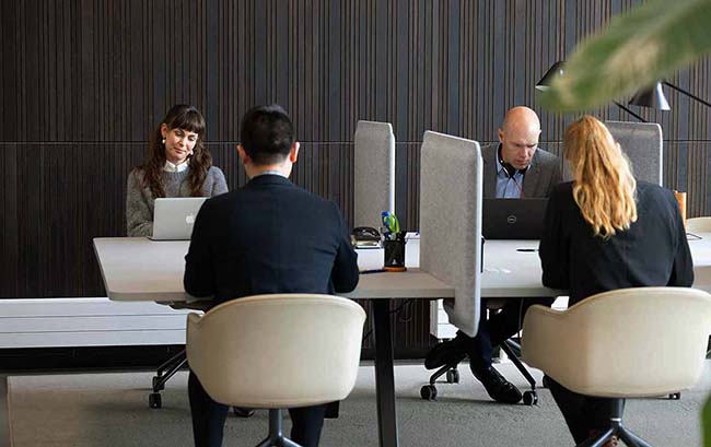medarbejdere sidder og arbejder